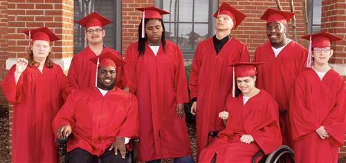 group photo of 8 seniors 